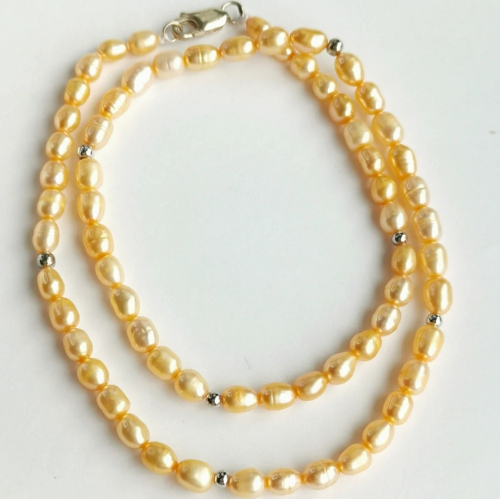 Peach Freshwater pearl necklace 🆕 - Picture 7 of 7